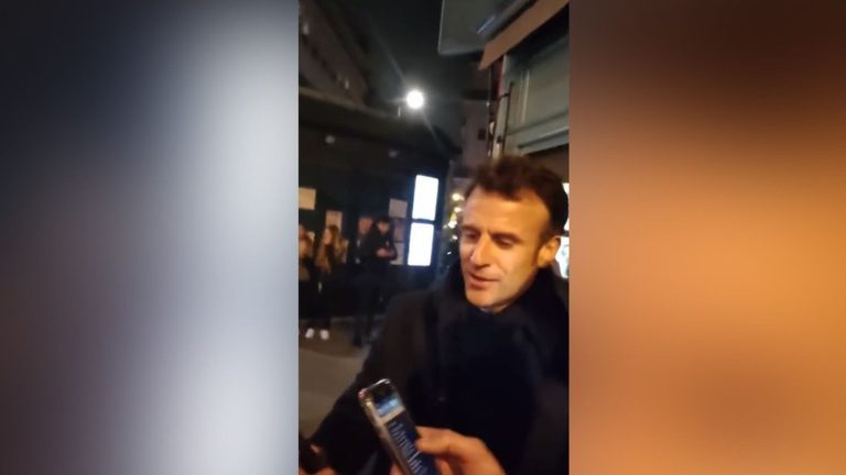 Emmanuel Macron filmed singing a Pyrenean song in the street after his speech