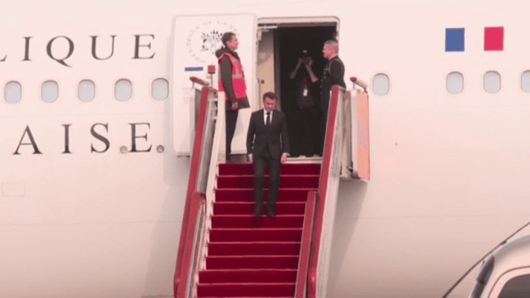 Emmanuel Macron on a state visit to China for three days