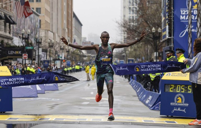 Evans Chebet successfully defends his Boston Marathon title;  Kiproge finishes sixth