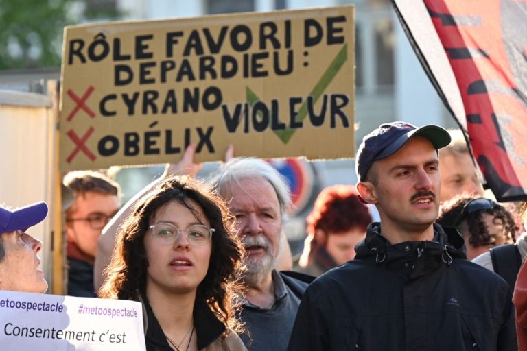 France |  Protesters delay a performance by Gérard Depardieu in Lille