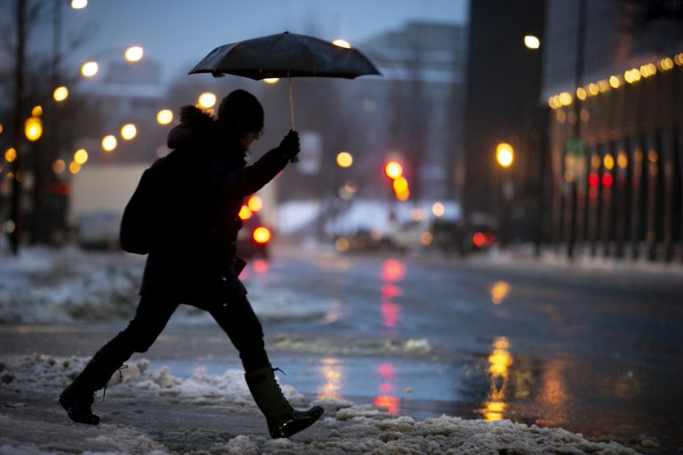 Freezing rain over southwestern Quebec on Wednesday