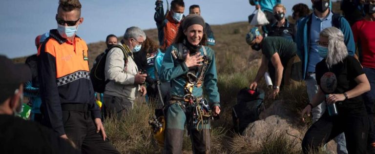 IN PICTURES |  Spanish sportswoman resurfaces after 500 days underground