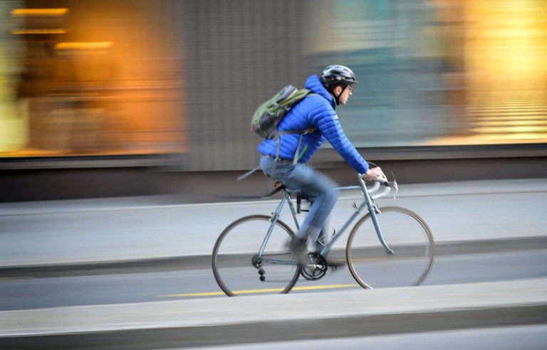 In Quebec, the bike has the wind at its back, but a cliff straight ahead