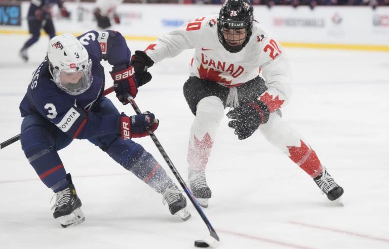 Reigning world hockey champions, the Canadians lose to the United States