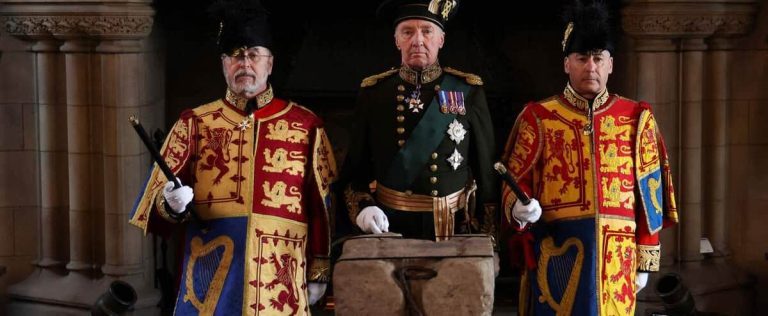 The “Stone of Destiny” en route to the coronation of Charles III