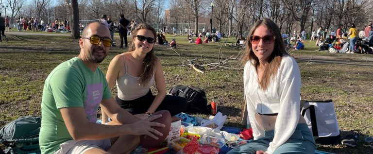 The spring sun makes people happy in Quebec and Montreal