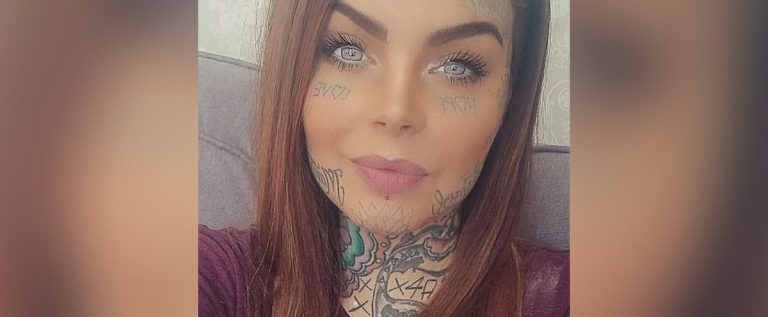 Treated like a bad mother and a criminal because of her 14 face tattoos