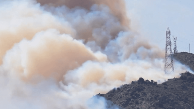 a fire fanned by the wind in Cerbère