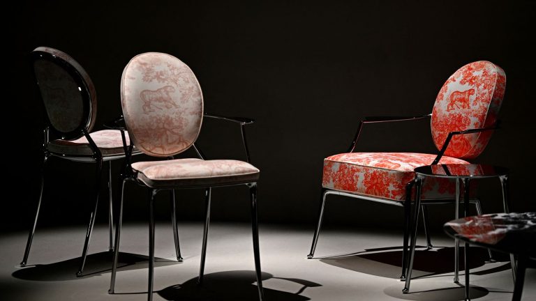 designer Philippe Starck presents the “Monsieur Dior” armchair, in homage to the French couturier