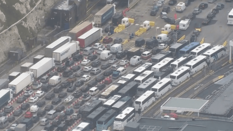 endless traffic jams at the Franco-British border