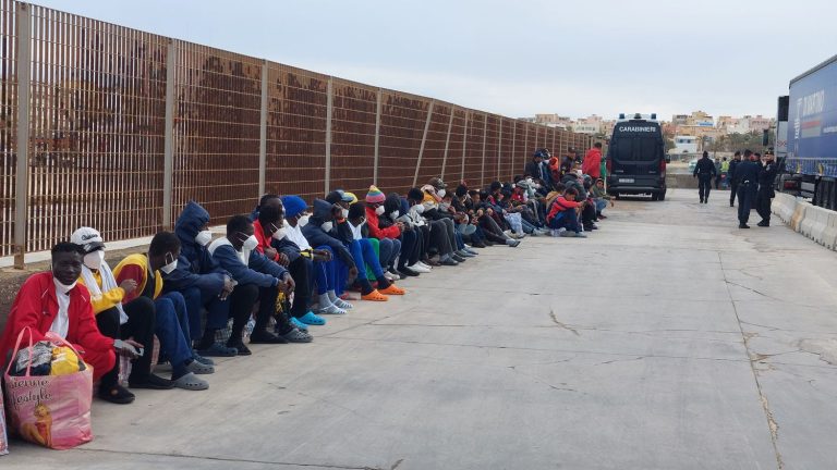 in Lampedusa, the inhabitants are indignant at the migration policy of the Italian government