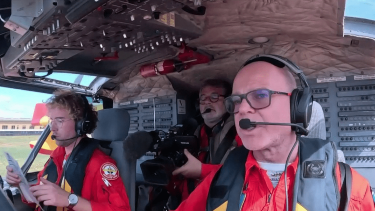 on a mission with Canadair pilots