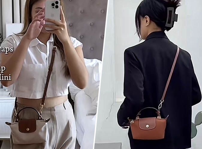 this trick to transform a Longchamp toiletry bag into a micro-shoulder bag is causing a stir