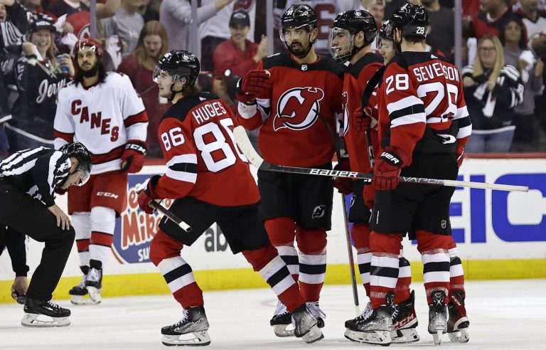 The Devils regroup and dominate the Hurricanes 8-4