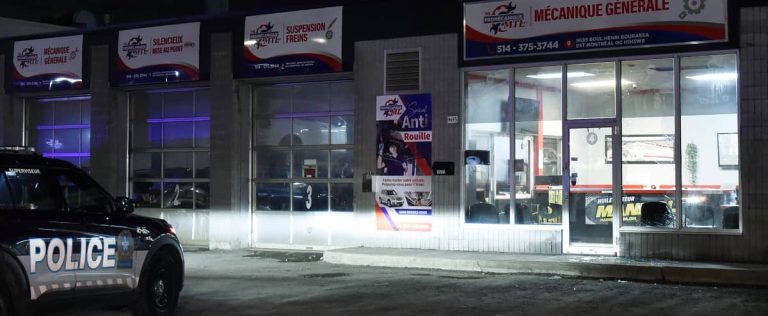 A business targeted by an incendiary object in Montreal