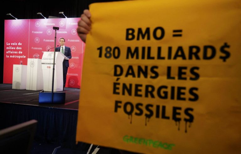 BMO executive interrupted by environmentalists