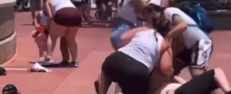 Brawl at Disney: Two families come to blows for a photo