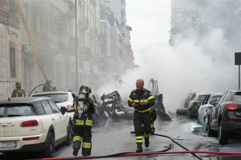 Oxygen truck explodes in Milan