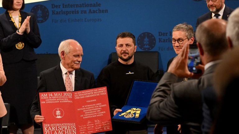 President Volodymyr Zelensky winner of the Charlemagne Prize