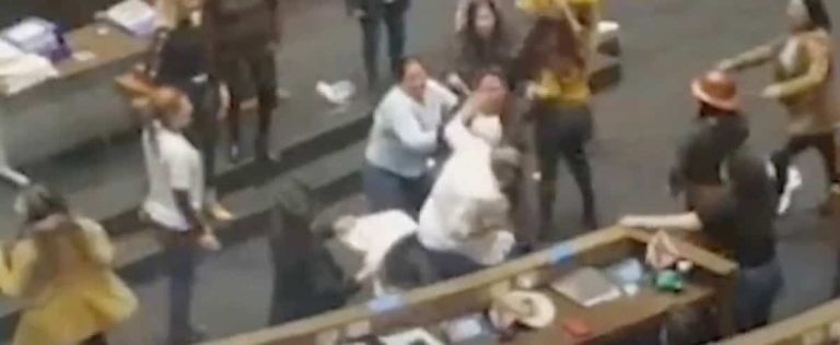 [VIDÉO] Slaps, punches, pulled hair: female deputies fight in the Bolivian parliament