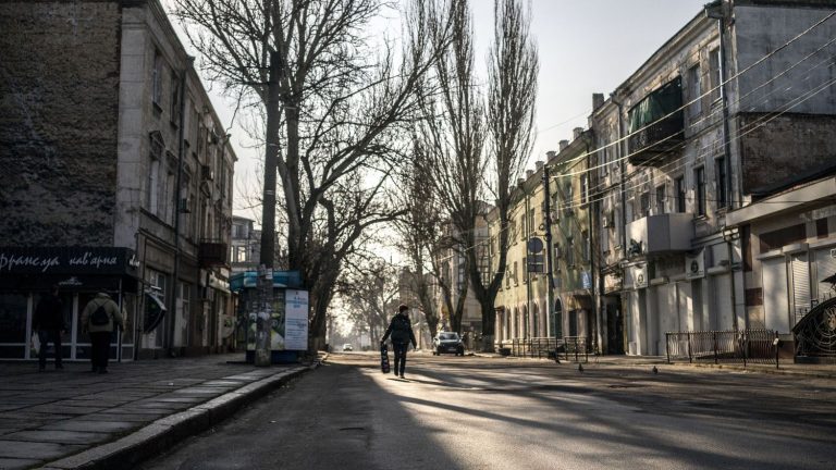 a 58-hour curfew imposed in Kherson, near the frontline