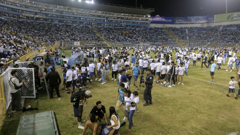 a stampede in a stadium in the capital of El Salvador leaves twelve dead