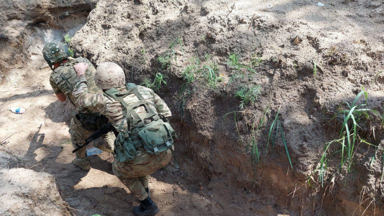 before the counter-offensive, learning combat tactics for these Ukrainian army volunteers