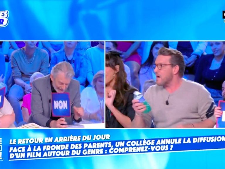 settlement of accounts live on “TPMP” between Benjamin Castaldi and Gilles Verdez against a background of religion, bottle of water and insults thrown on set!