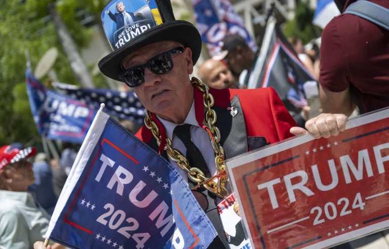 Donald Trump arrived at court in Miami ahead of his historic appearance