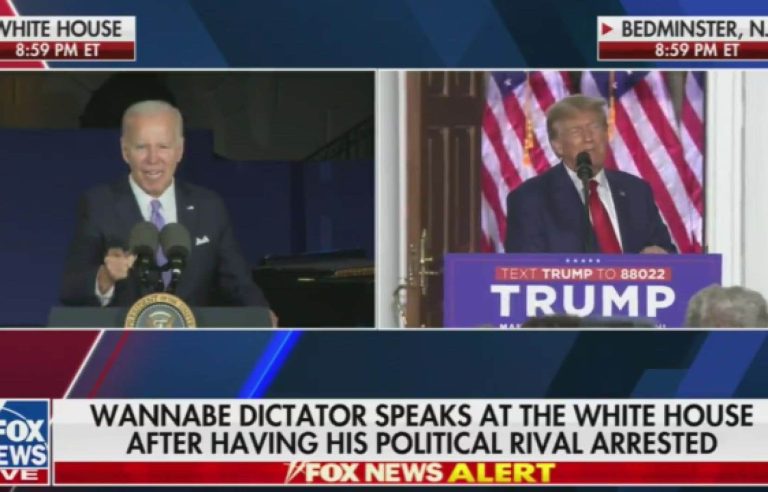 Fox News calls Biden ‘aspiring dictator’ on Trump arraignment day