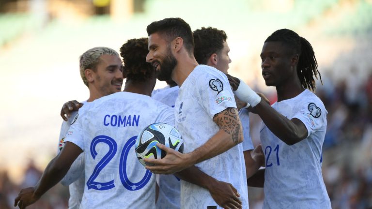 Giroud is already opening the scoring for the Blues… Follow the qualifying match for Euro 2024