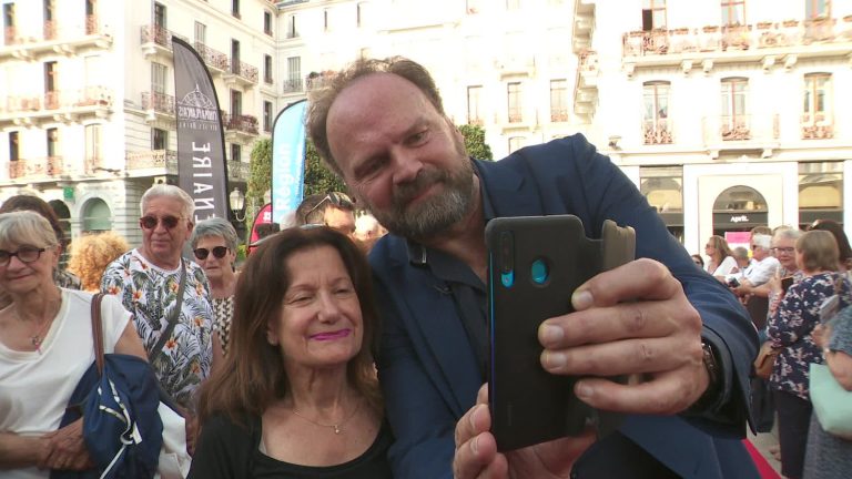 Jean-Pierre Améris, Louane and Michel Blanc at the opening of the Aix-les-Bains French Film Festival