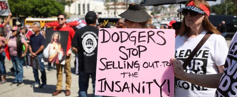 Pride Party: Protesters at Dodger Stadium