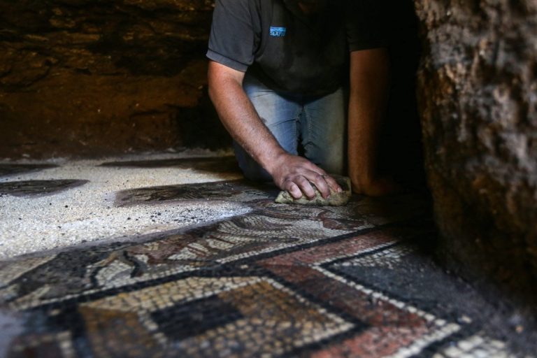 Syria |  Discovery of a new scene of a rare Roman mosaic