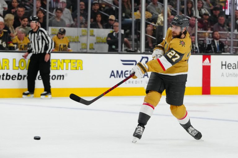 Vegas Golden Knights |  Shea Theodore’s first playoff goal came on time