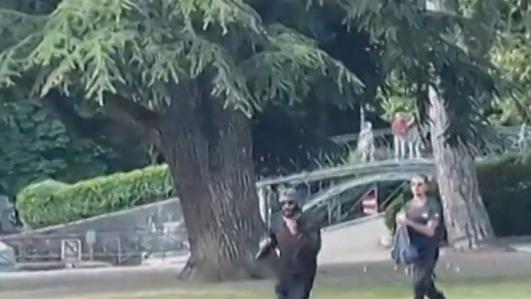 a man sows horror during a knife attack on the shores of Lake Annecy