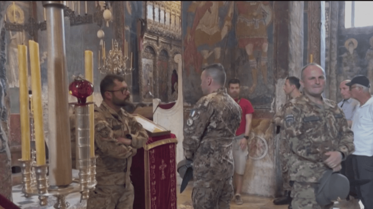 a medieval monastery under NATO protection