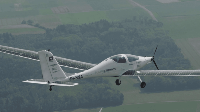 a solar plane en route to the stratosphere