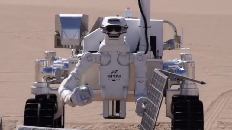 dozens of robot-builders sent to the Moon and Mars to prepare for the arrival of humans?