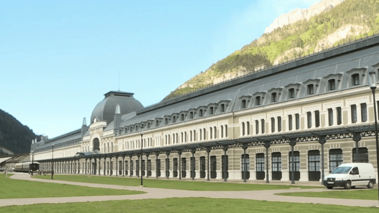 in Canfranc, a grandiose luxury hotel has been built on rails