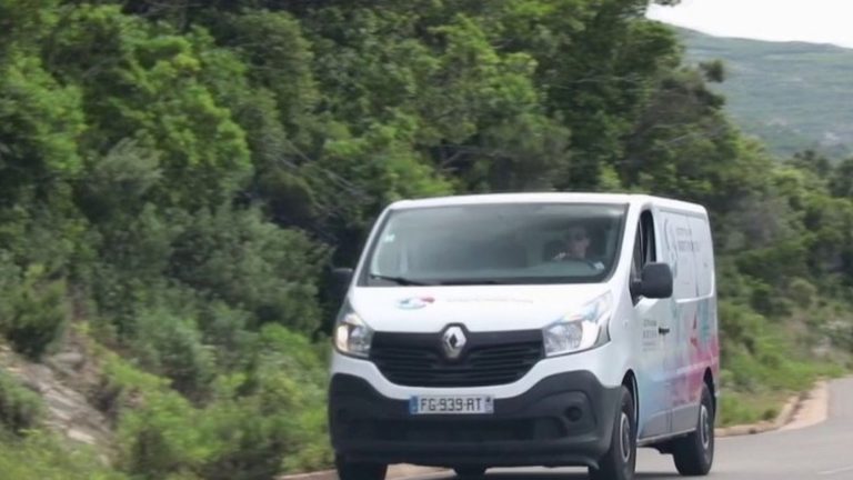 in Corsica, a minibus crisscrosses the villages to encourage residents to play sports