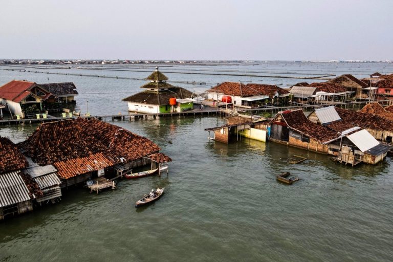 An Indonesian village sinks into the sea