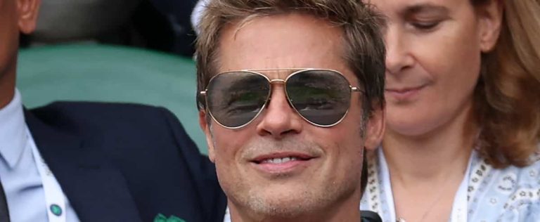 Brad Pitt in the stands at Wimbledon