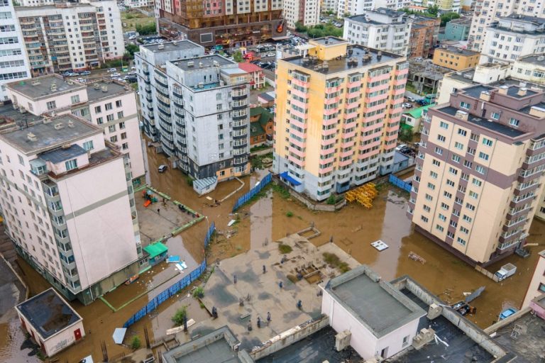 Unusual floods in Mongolia