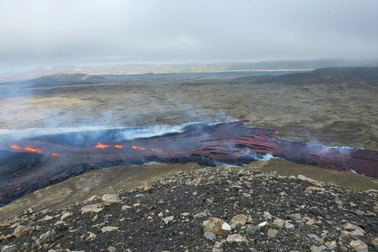 Volcanic eruption in Iceland, near Reykjavik