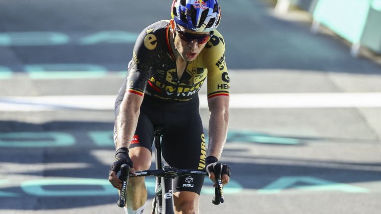 Wout van Aert, teammate of yellow jersey Jonas Vingegaard, gives up to join his wife, about to give birth