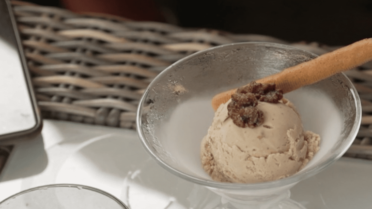 homemade ice cream flavored with Périgord