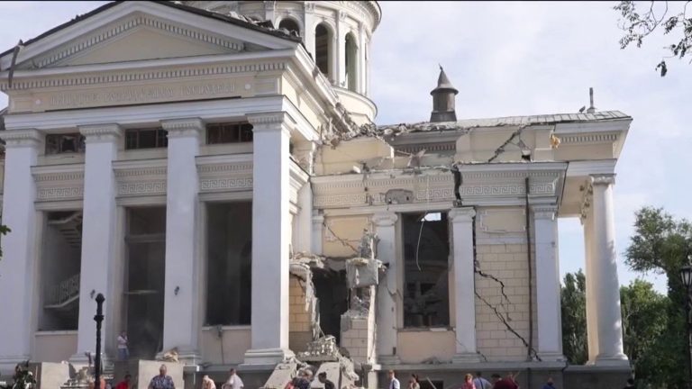 in Odessa, the Cathedral of the Transfiguration hit by the Russians