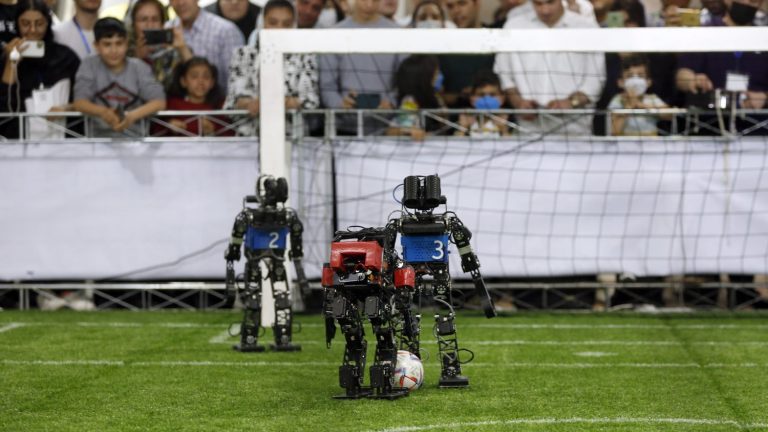 in the unique RoboCup locker room