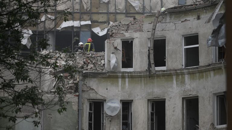 strike on residential building kills four in western Lviv